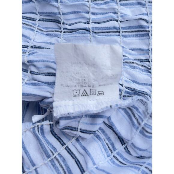 At Last New York Blue Striped Sleeveless Cotton Top – Size Small - Picture 8 of 9